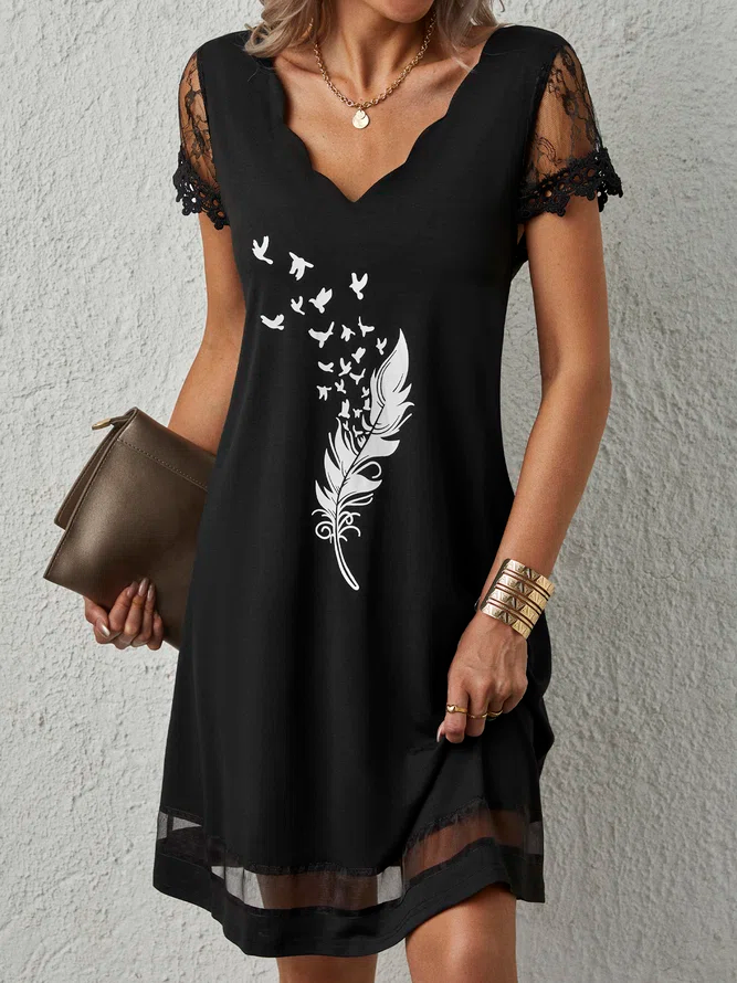 Regular Fit Elegant Short sleeve Knit Dress