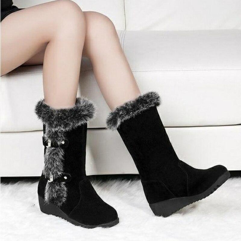 Winter Women Mid Calf Boots High Tube Classic Thick Fleece Models Snow Boots