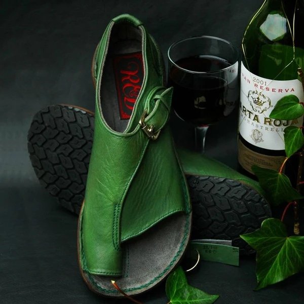 Women Casual Flat Heel Sandals Buckle Strap Open Toe Shoes