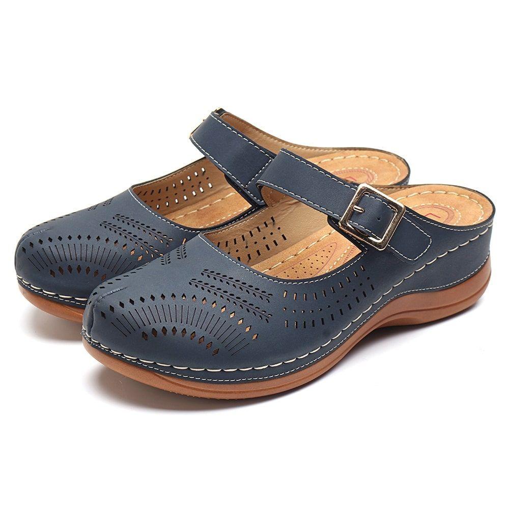 Hollow Out Open Heel Casual Wedges Sandals