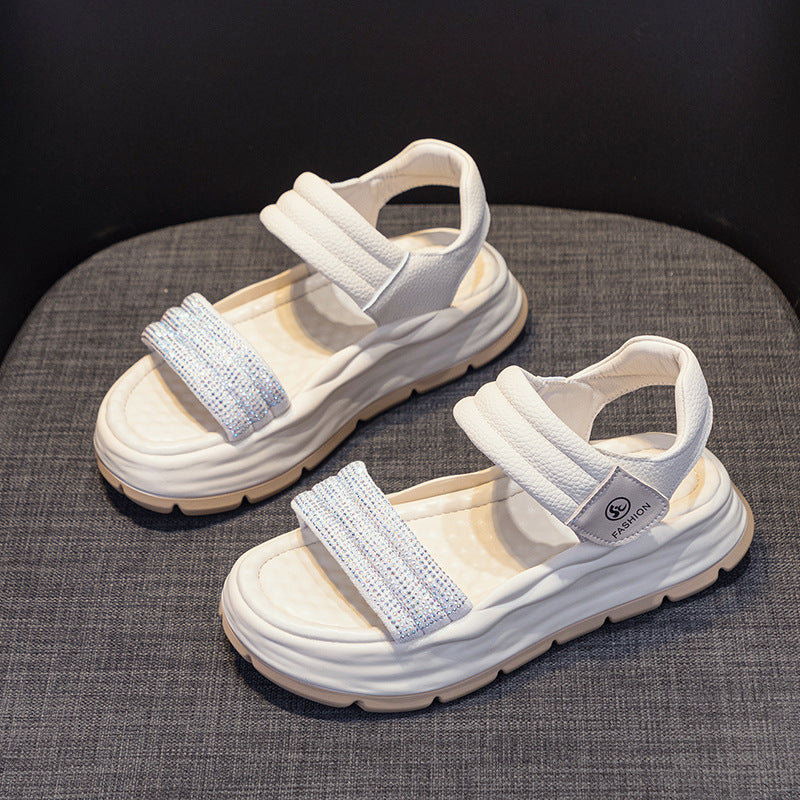 Women's Thick-soled Height Increasing White Summer Breathable Sandals