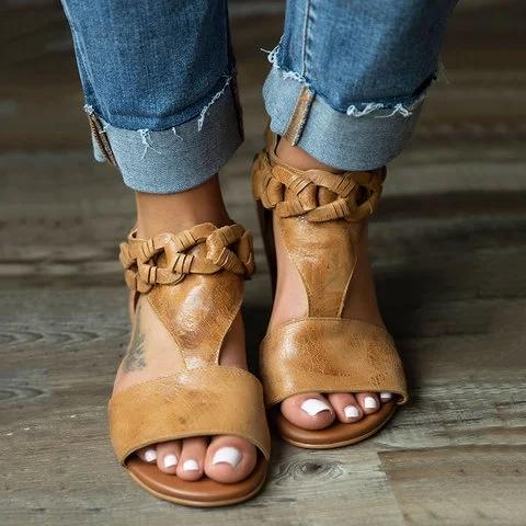 Chic Adjustable Buckle Pu Sandals