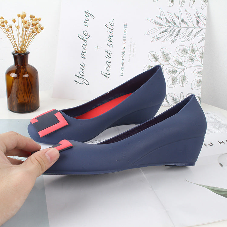 Women's Fashion Summer Wedge Round Toe Square Sandals