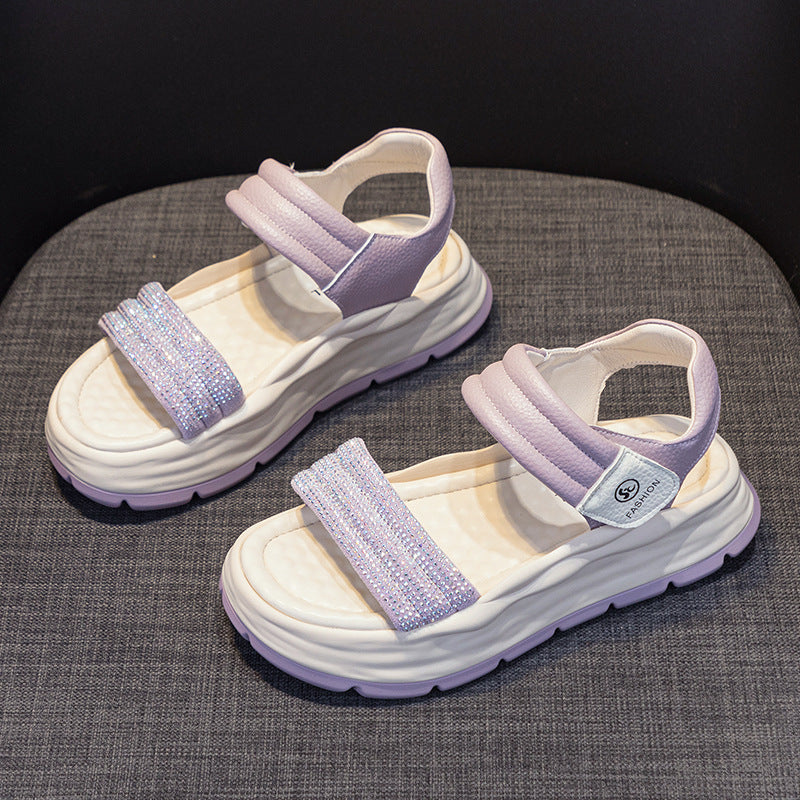 Women's Thick-soled Height Increasing White Summer Breathable Sandals