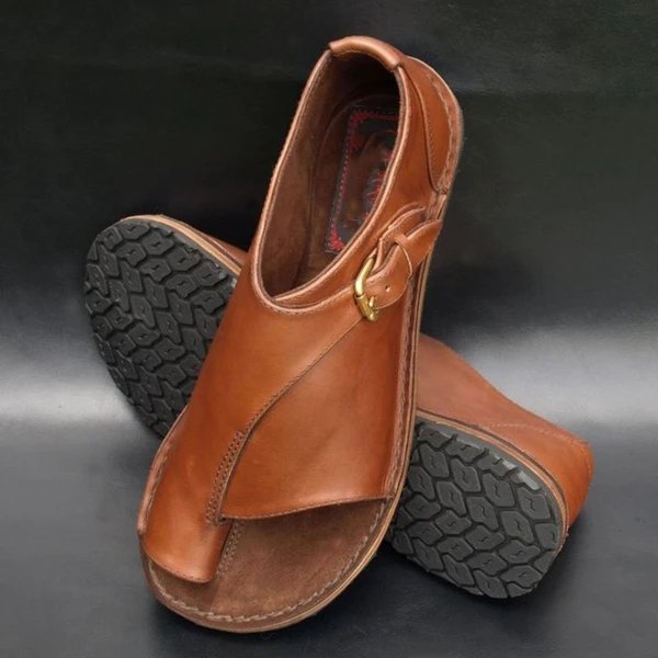 Women Casual Flat Heel Sandals Buckle Strap Open Toe Shoes