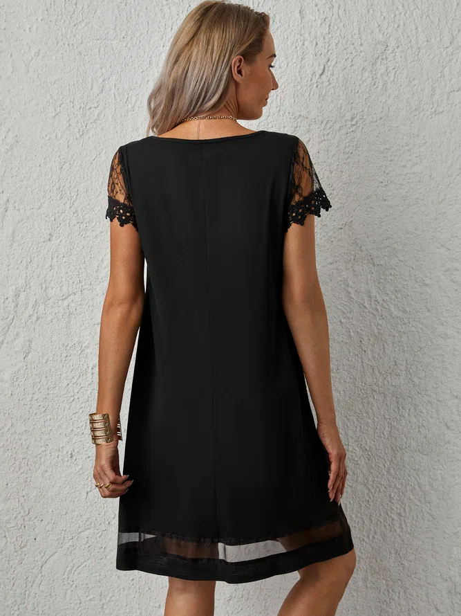 Regular Fit Elegant Short sleeve Knit Dress