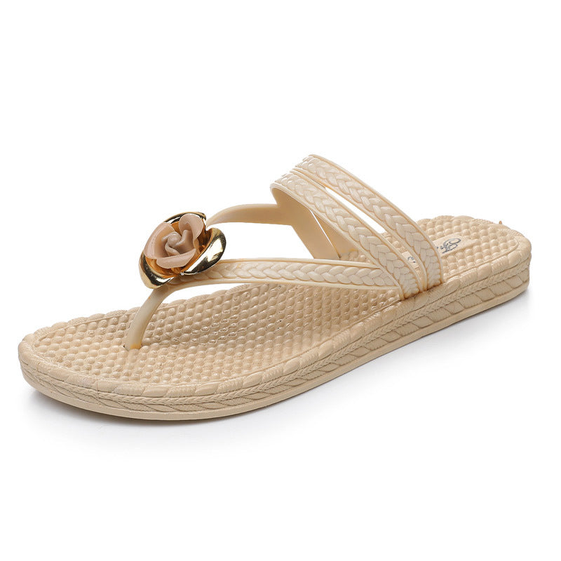Women's Outer Fashion Summer Flowers Flip-flops Plastic Sandals