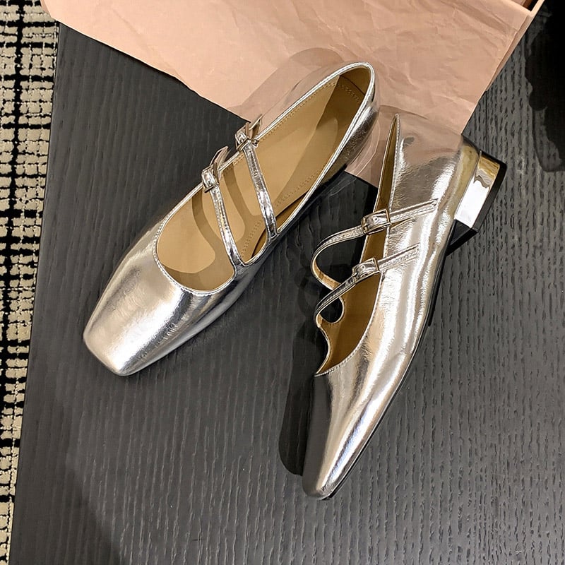 Joylyn Square Toe Block Heels Mary Jane Shoes