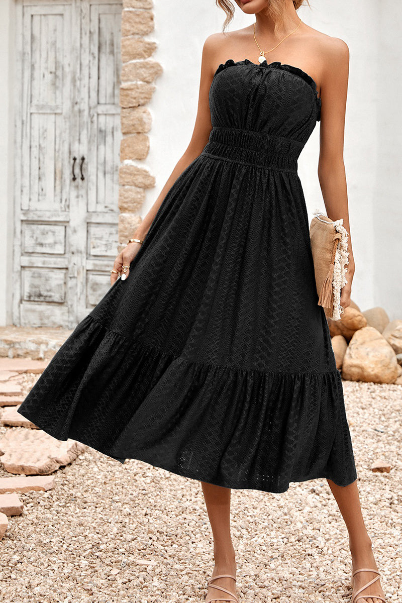 Solid Color Bandeau Dress