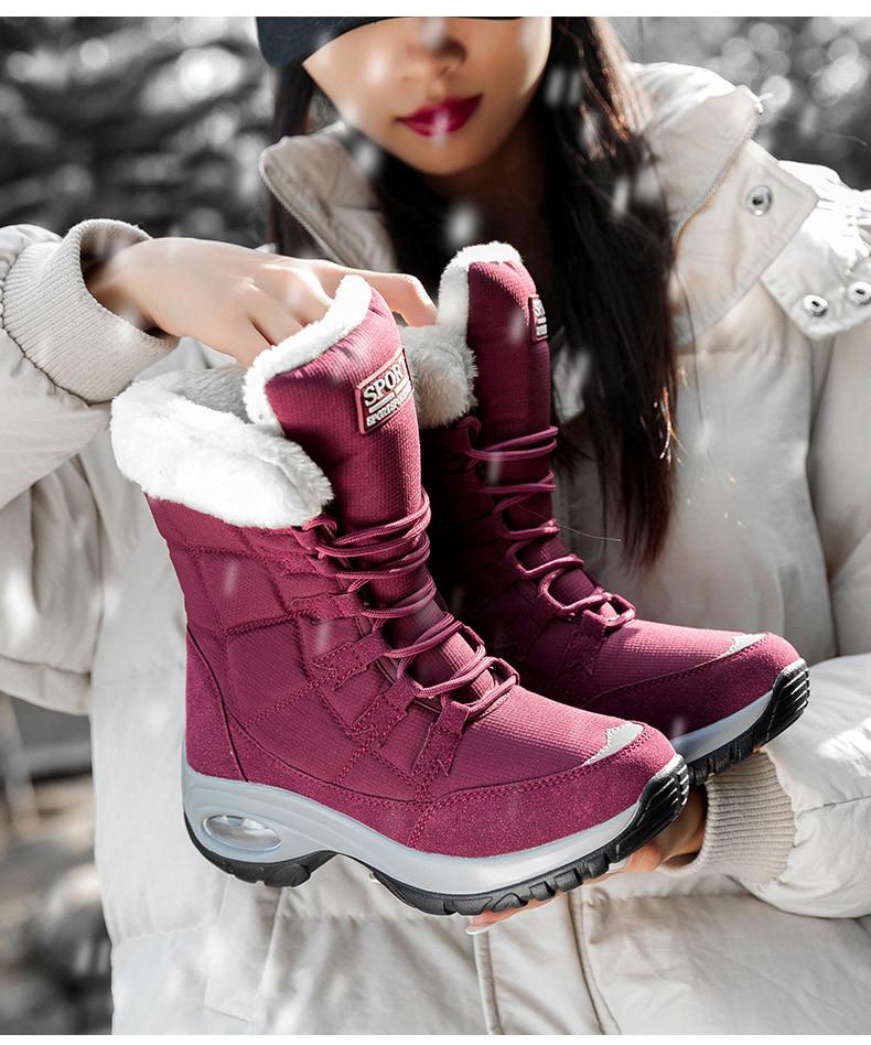 Winter Women Boots Warm Mid-Calf Snow Boots