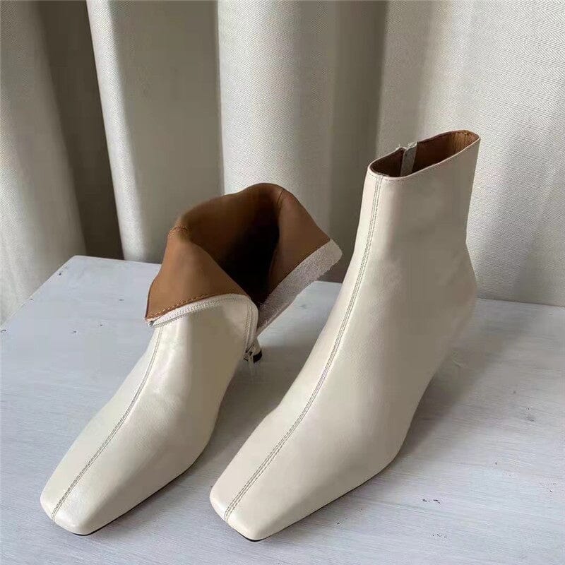 Classic Slimming Boots Elegant Glove-Like Ankle Boots Kitty Heel Side Zipper Boots