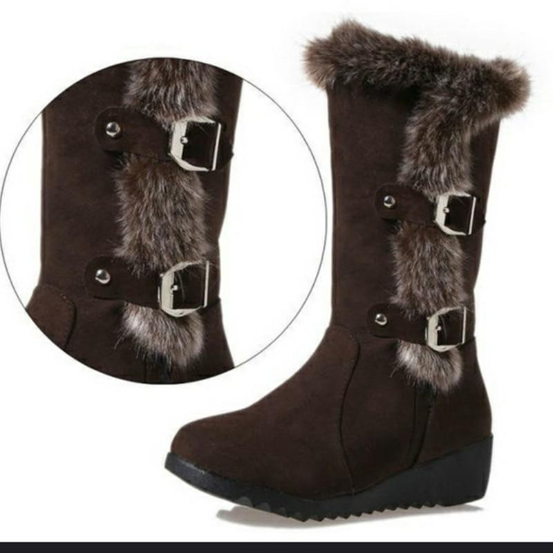 Winter Women Mid Calf Boots High Tube Classic Thick Fleece Models Snow Boots