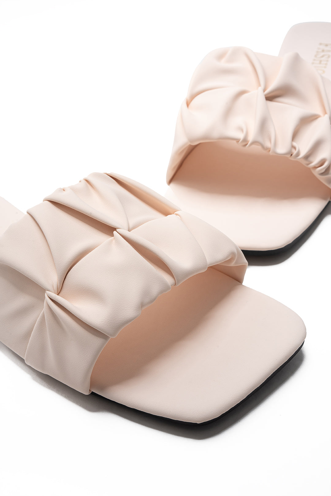 Square Toe Ruched Slippers