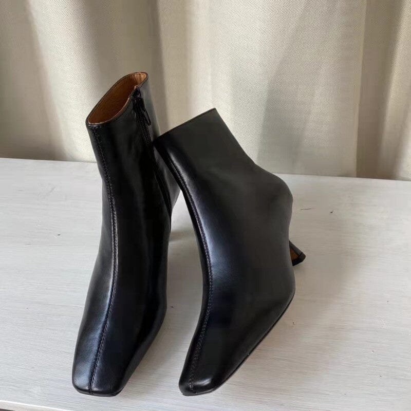 Classic Slimming Boots Elegant Glove-Like Ankle Boots Kitty Heel Side Zipper Boots