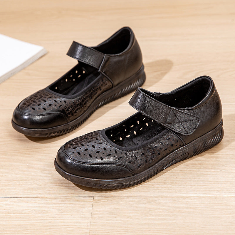 Women's Breathable Closed Toe Hole Genuine Soft Bottom Sandals