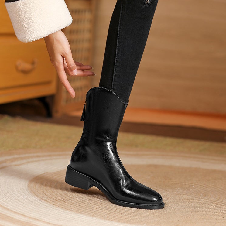 Handmade Genuine Leather Short Boots for Women