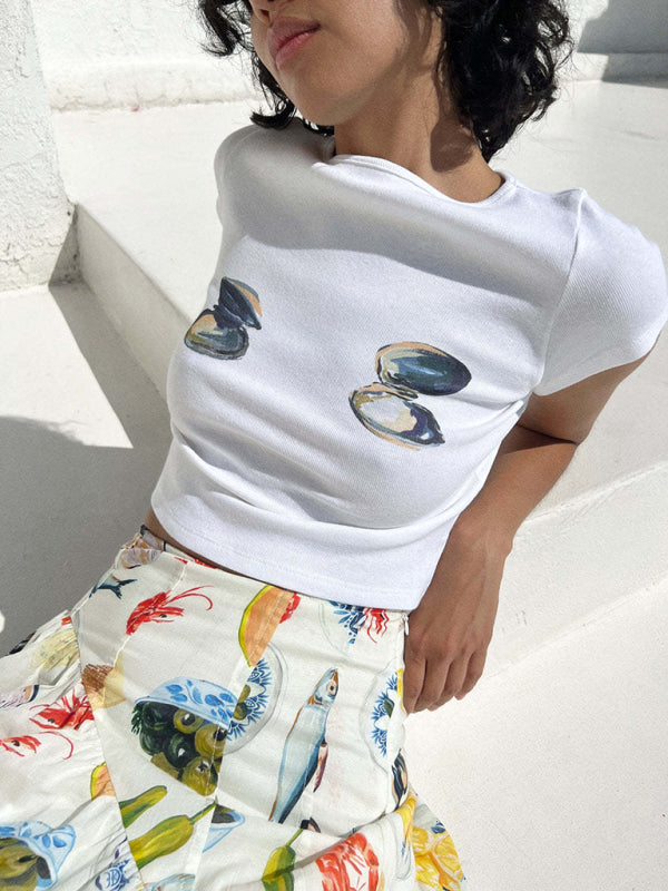 Women's graphic fruit print Y2K short T-shirt