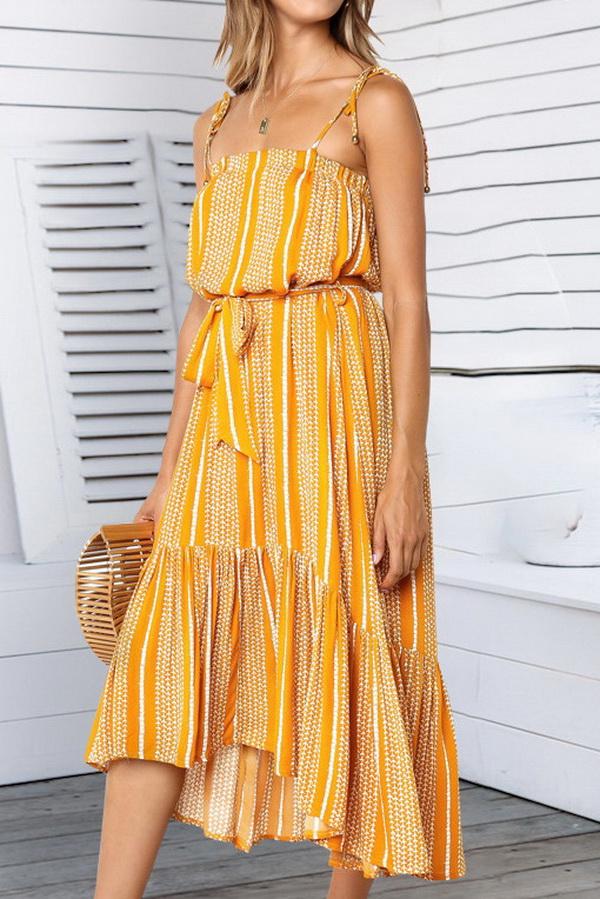 Single Breasted Long-sleeved Chiffon Print Dress
