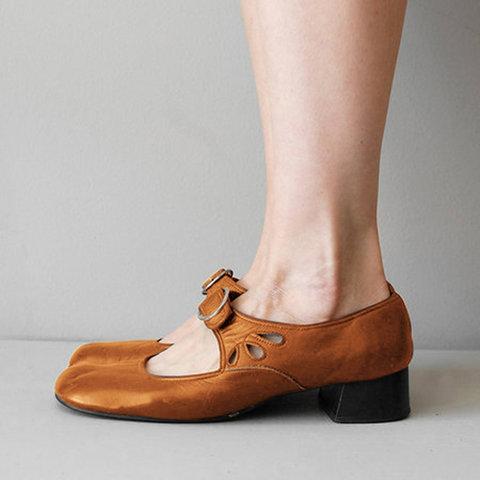 Mary Janes Summer Low Heel Vintage Shoes