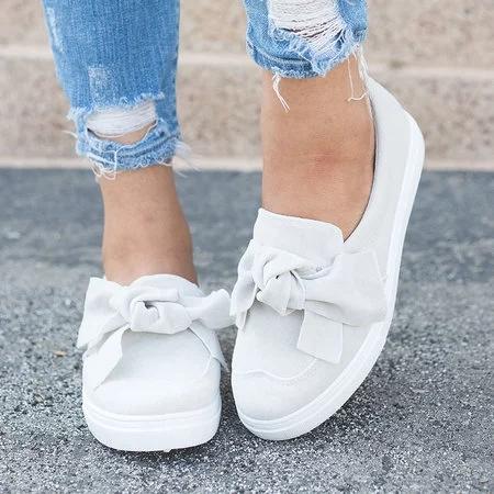 Nubuck Loafers Casual Bowknot Shoes