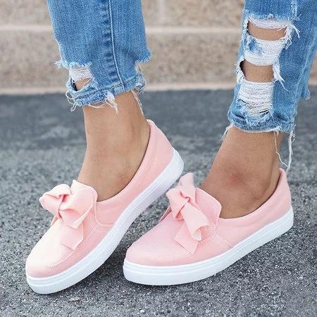 Nubuck Loafers Casual Bowknot Shoes