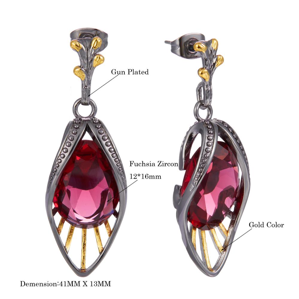 Vintage Geometric Delicate Feminine Red Woman Earrings
