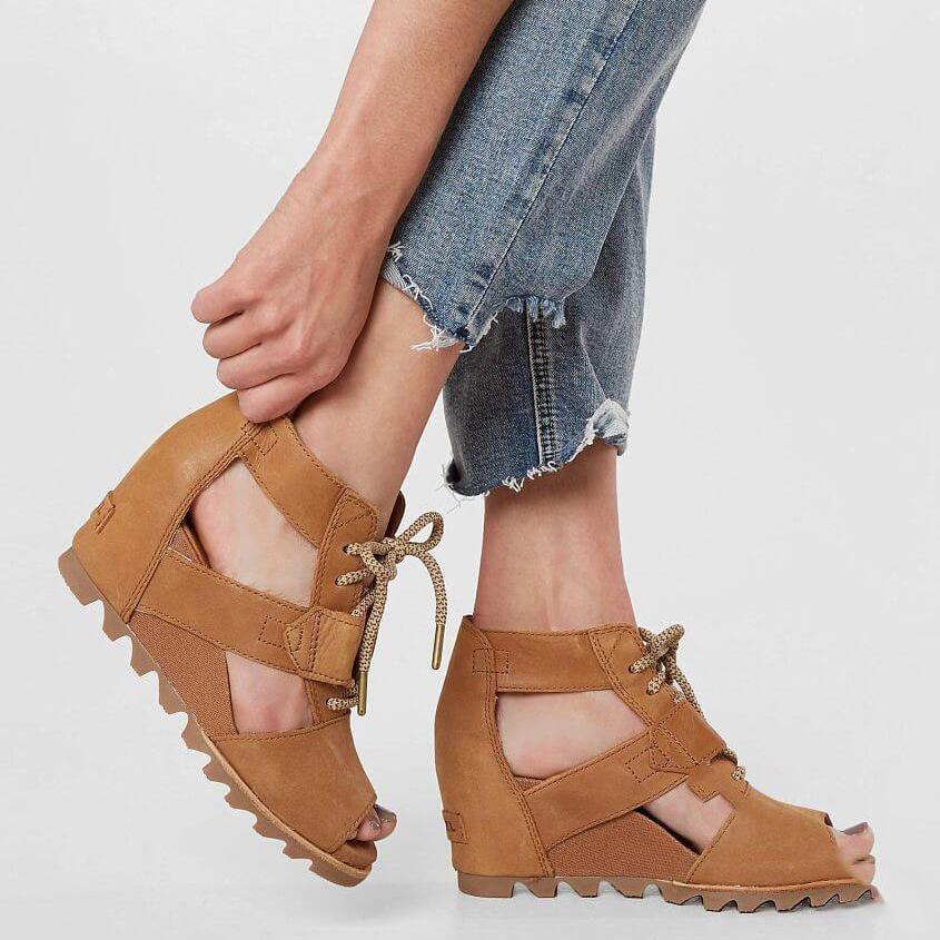 Spring And Summer High Slope With Lace-up Sandals