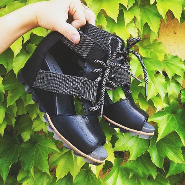 Spring And Summer High Slope With Lace-up Sandals