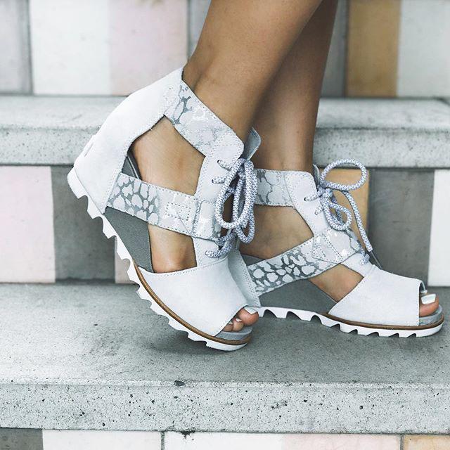 Spring And Summer High Slope With Lace-up Sandals