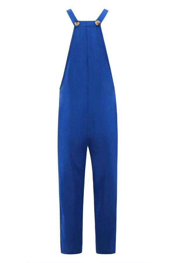 Strap Solid Color Belted Pants
