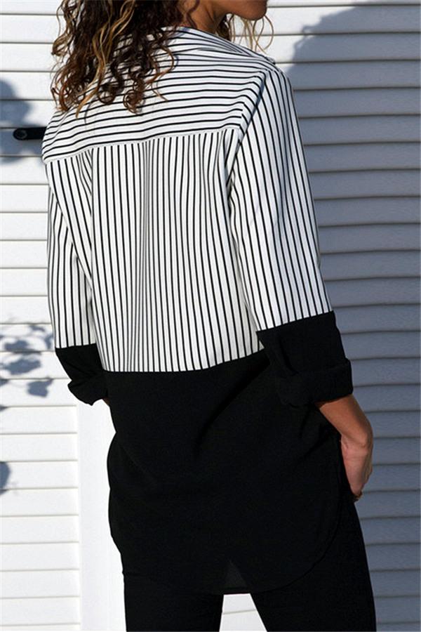 Streetwear Leisure Striped Shirt