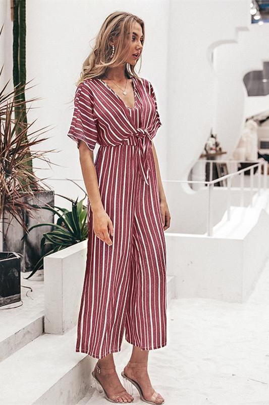 Tell The News Striped Jumpsuit
