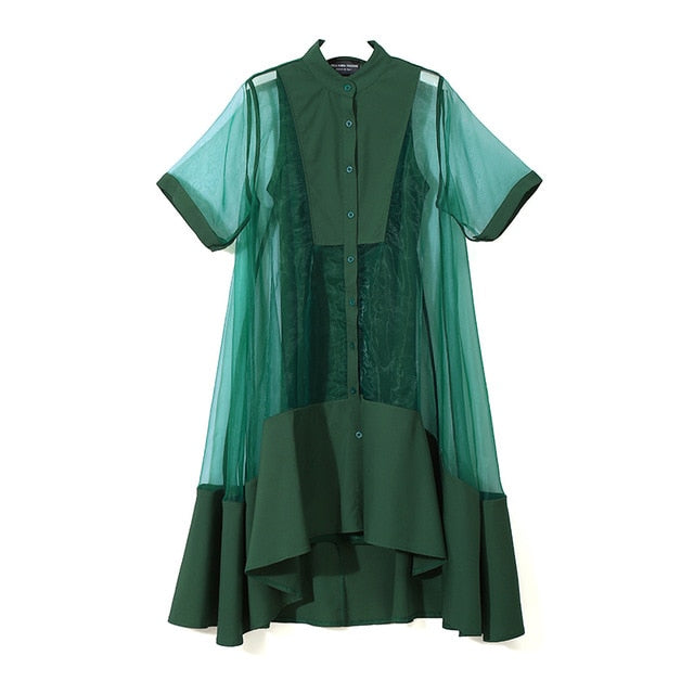 Green Eyes Two Pieces Midi Dress
