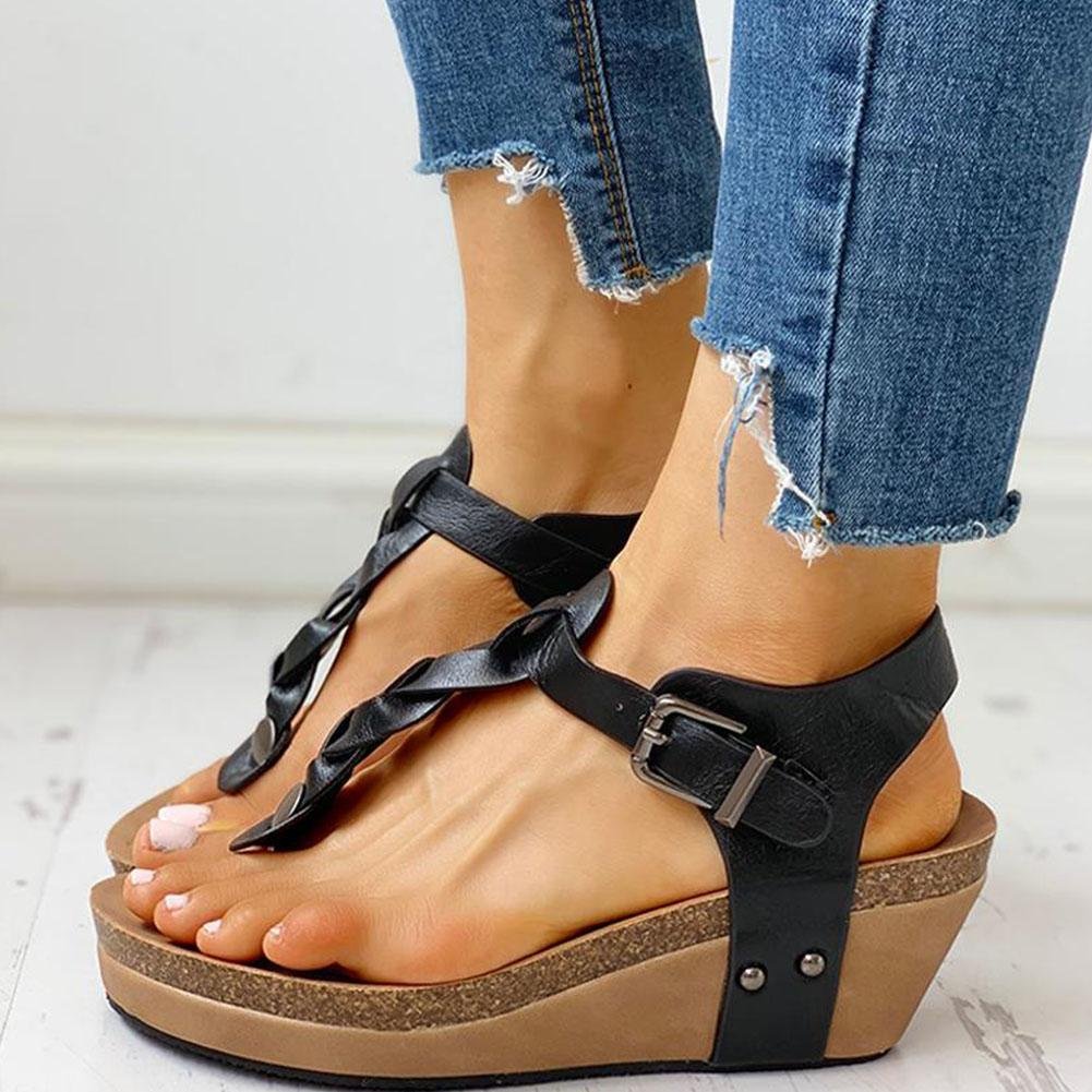 Wedge Heel Leisure Flip Flops Sandals