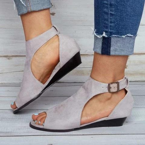 Wedges Ankle Strap Peep Toe Wedge Sandals