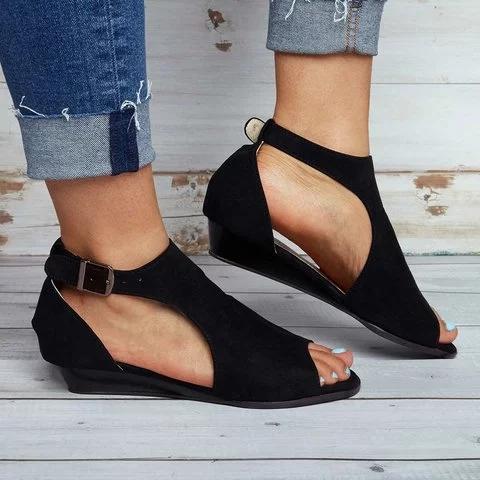 Wedges Ankle Strap Peep Toe Wedge Sandals