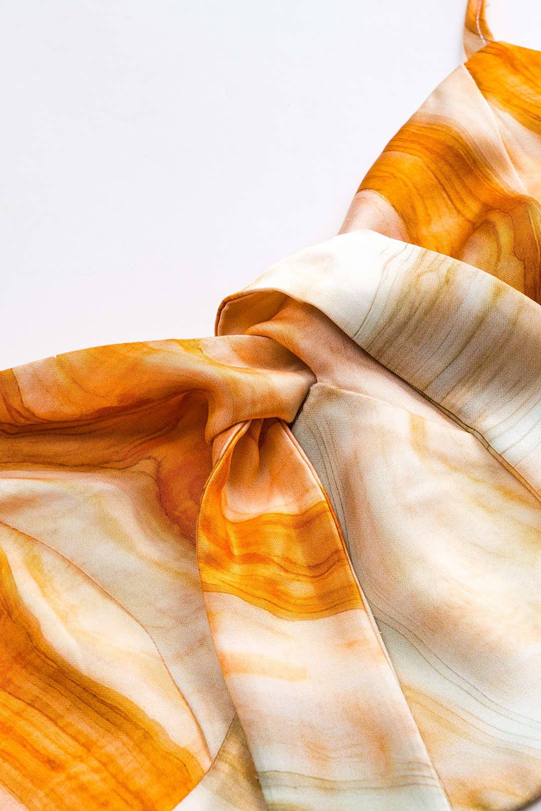 Tie Dye Print Tie Front Slip Cami Top