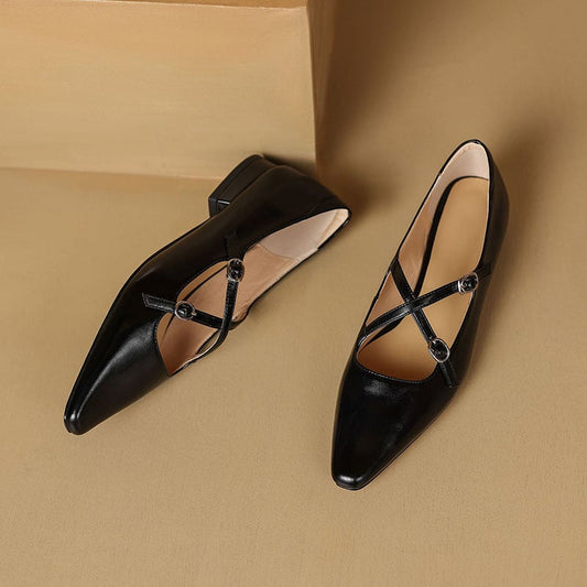 Tawia Square Toe Block Heels Mary Jane Shoes