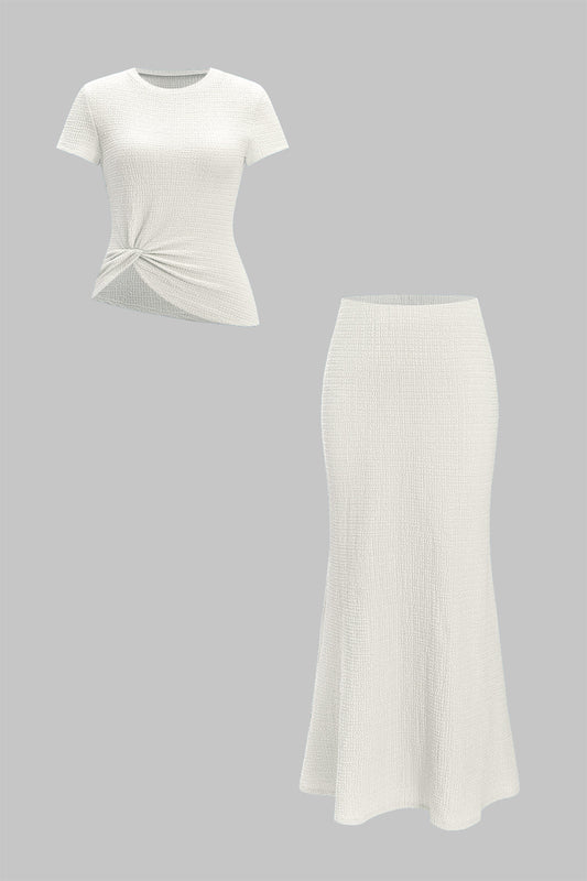 Twist Knot Tank Top And Skirt Set