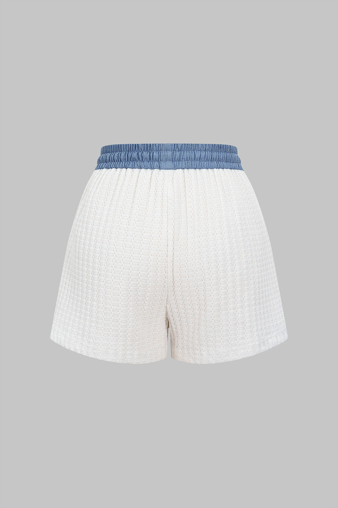 Tie Front Patchwork Shorts