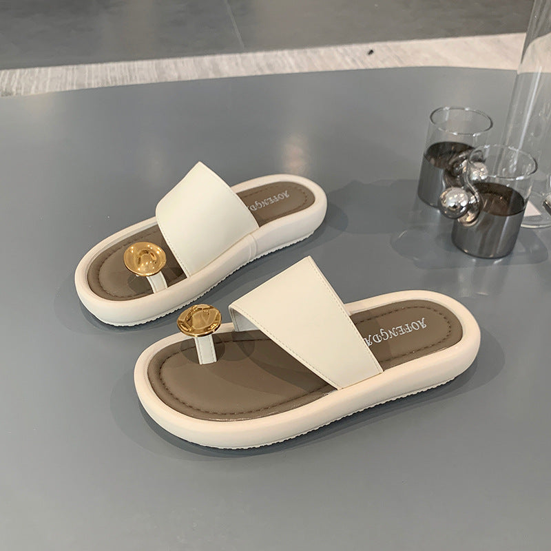 Women's Style High-grade Toe Covering Outer Wear Fashion Summer Round Sandals