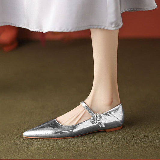 Cayleigh Pointy Toe Block Heels Mary Jane Shoes