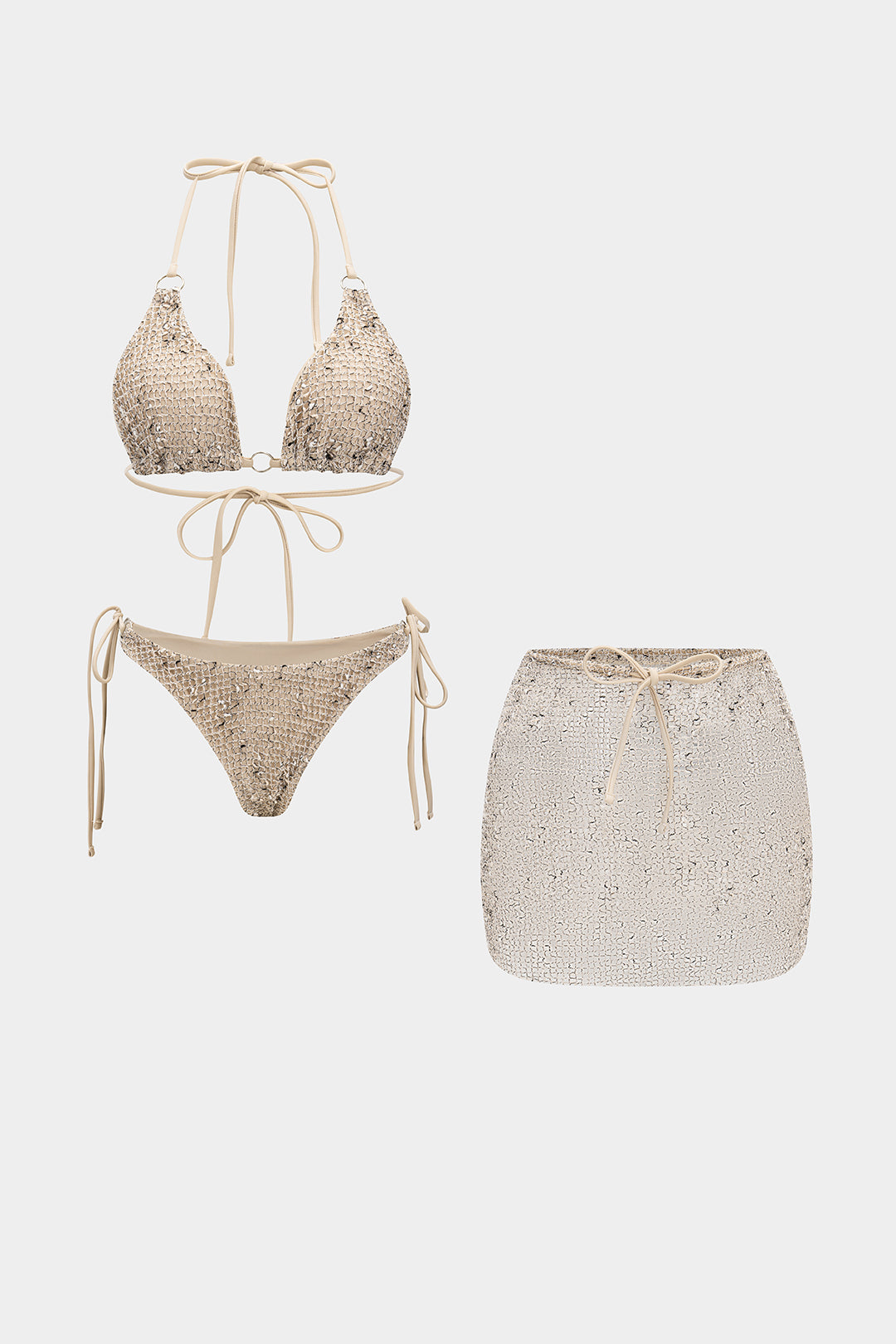 Strappy Hollow Out Bikini Set