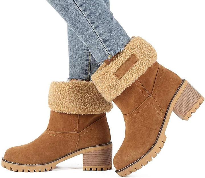 🔥Black Friday promotion🔥COSY Winter Premium Women Suede Snow Chunky Ankle Boots