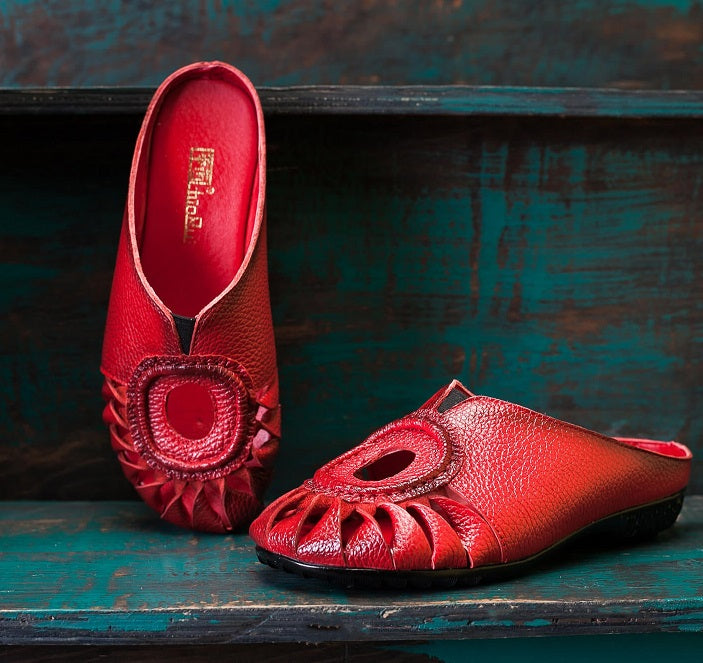 Woven Reaching Cut-Out Mules