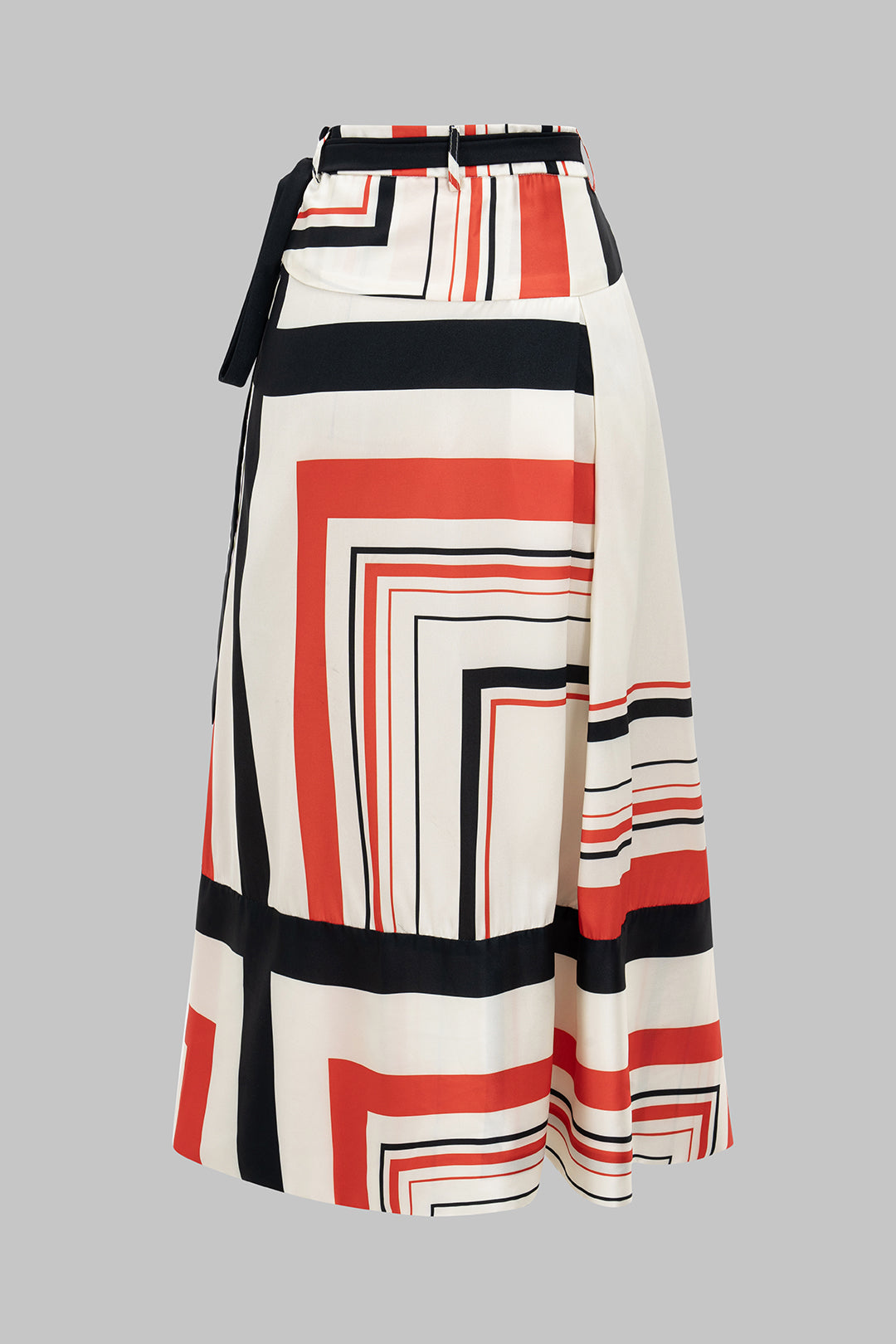 Stripes Print Asymmetrical Skirt