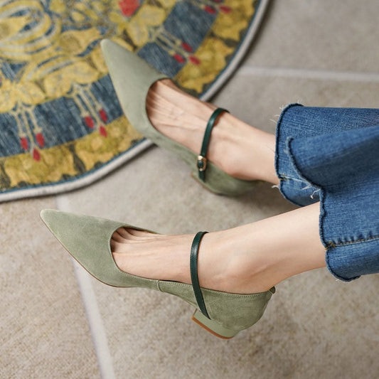 Chevelle Pointy Toe Block Heels Pumps Shoes