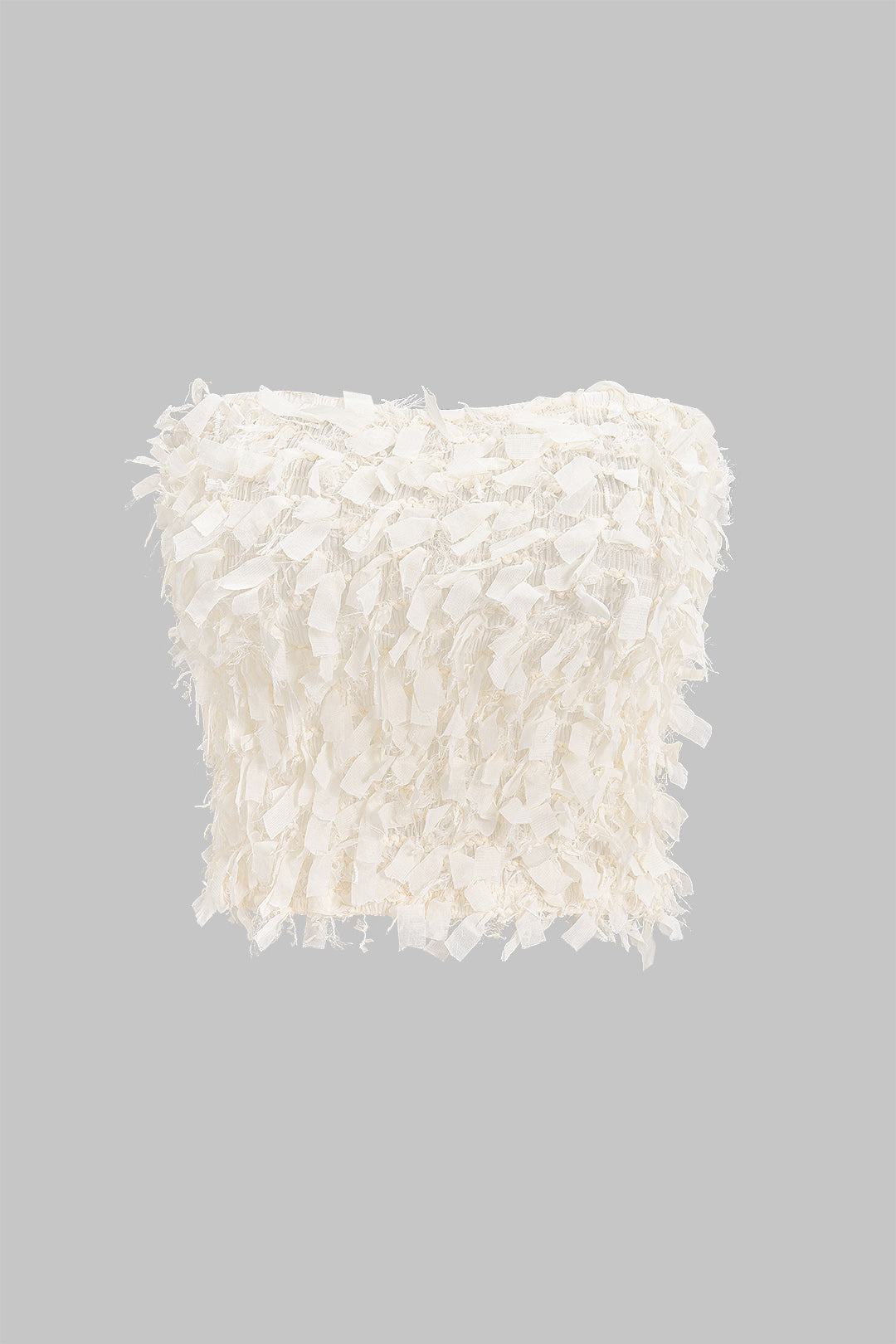 Strapless Fringe Trim Tube Top
