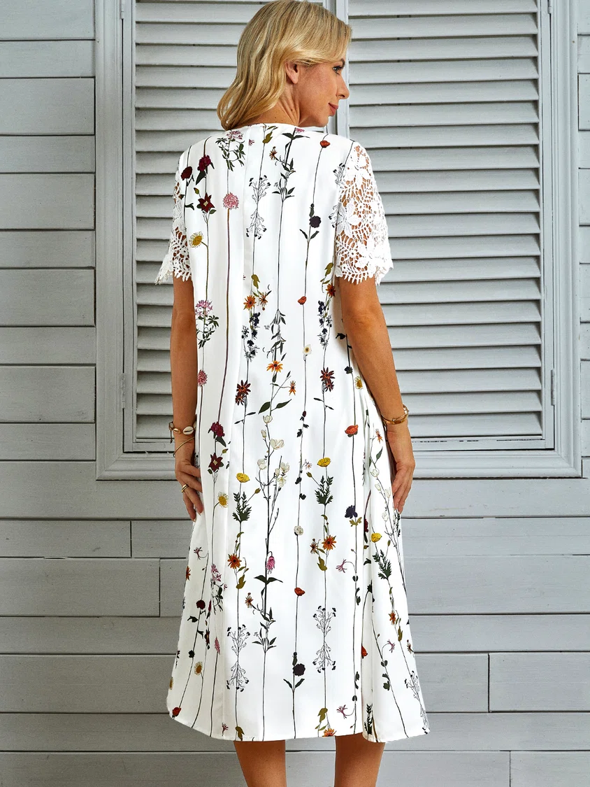 Wildflower Fantasies White Midi Dress