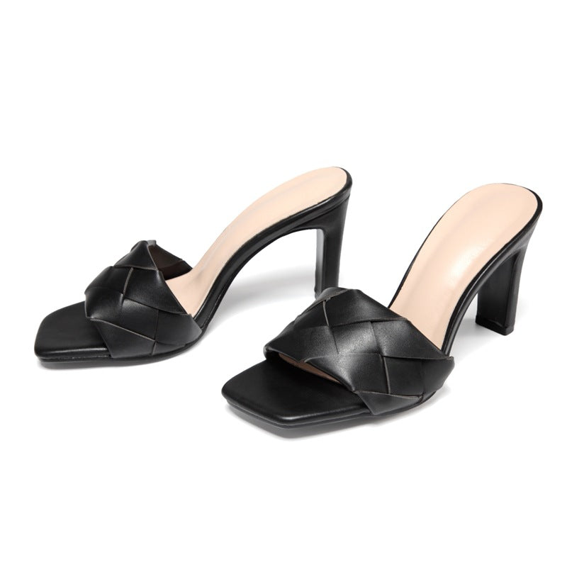 Stiletto Braided Cross-strap Sandals